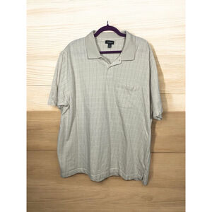 Men's Van Heusen Polo Shirt, 2XL, Beige collar short sleeve pattern casual golf